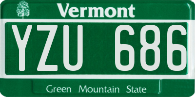 VT license plate YZU686