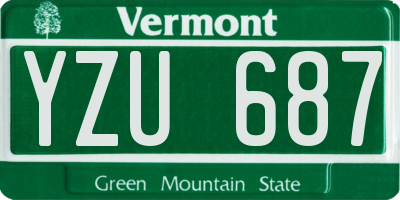 VT license plate YZU687