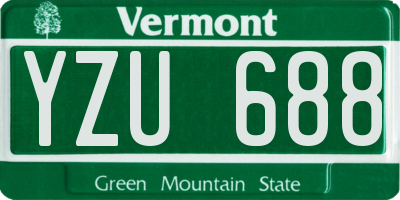 VT license plate YZU688