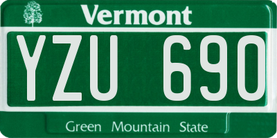 VT license plate YZU690