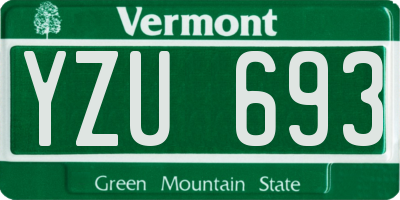 VT license plate YZU693
