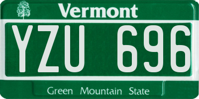 VT license plate YZU696