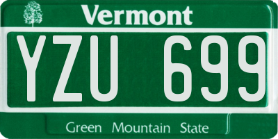 VT license plate YZU699