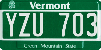 VT license plate YZU703