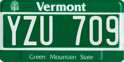 VT license plate YZU709