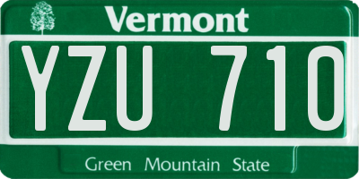 VT license plate YZU710