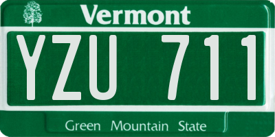 VT license plate YZU711