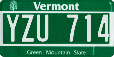 VT license plate YZU714