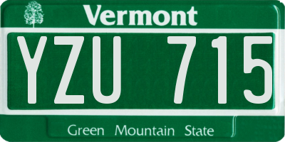VT license plate YZU715