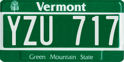 VT license plate YZU717