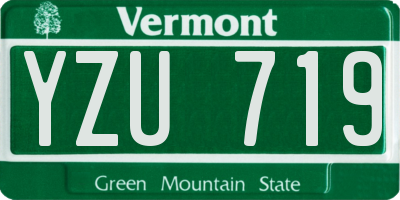 VT license plate YZU719