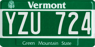 VT license plate YZU724
