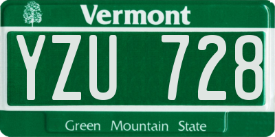 VT license plate YZU728