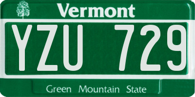 VT license plate YZU729