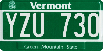 VT license plate YZU730