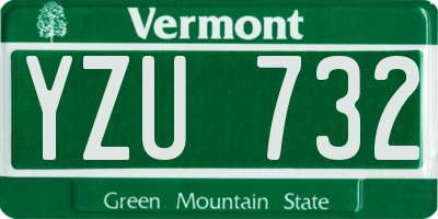 VT license plate YZU732