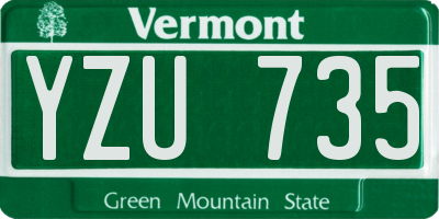 VT license plate YZU735