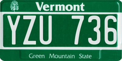 VT license plate YZU736