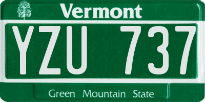 VT license plate YZU737