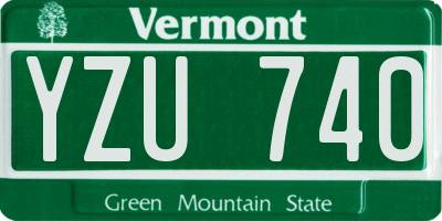 VT license plate YZU740