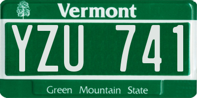 VT license plate YZU741