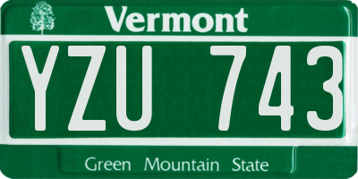VT license plate YZU743