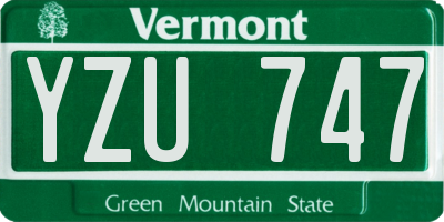 VT license plate YZU747