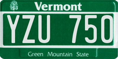 VT license plate YZU750