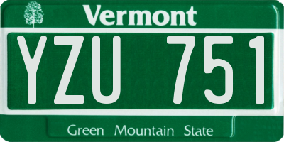 VT license plate YZU751