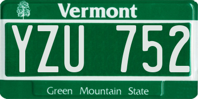 VT license plate YZU752