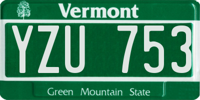 VT license plate YZU753