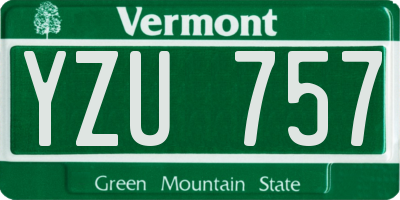 VT license plate YZU757