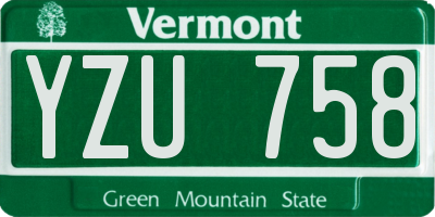 VT license plate YZU758