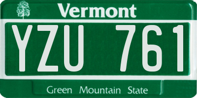 VT license plate YZU761