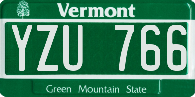 VT license plate YZU766