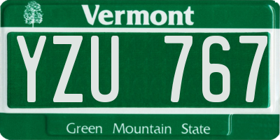 VT license plate YZU767