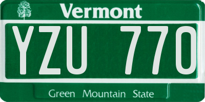 VT license plate YZU770