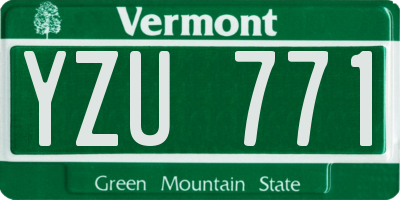 VT license plate YZU771