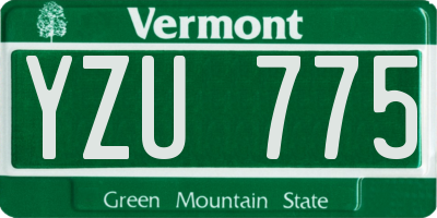 VT license plate YZU775