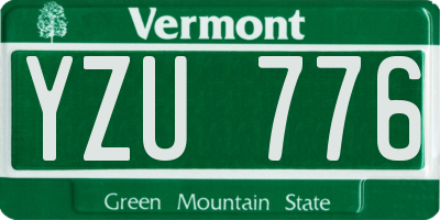 VT license plate YZU776