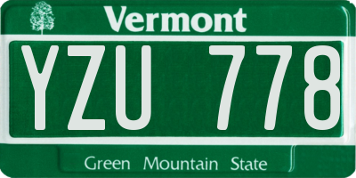 VT license plate YZU778