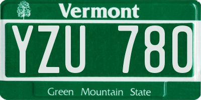 VT license plate YZU780
