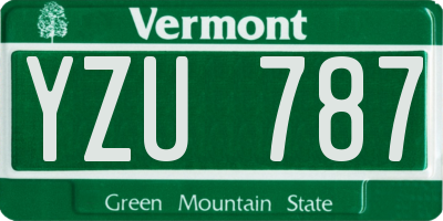 VT license plate YZU787