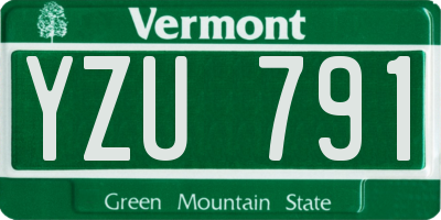 VT license plate YZU791