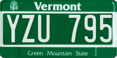 VT license plate YZU795