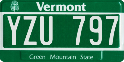 VT license plate YZU797