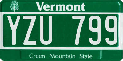 VT license plate YZU799