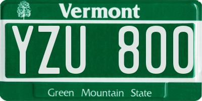 VT license plate YZU800