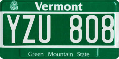 VT license plate YZU808