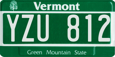 VT license plate YZU812